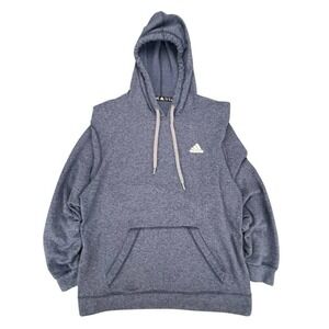 Adidas ClimaWarm Hoodie Pullover Heather Gray Medium Sweatshirt Athleisure